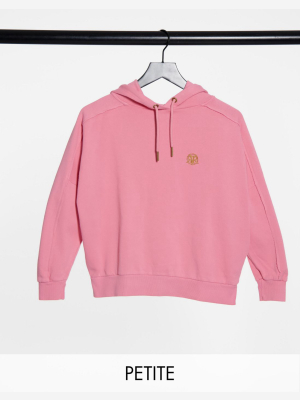 River Island Petite Seamed Hoodie In Dark Pink