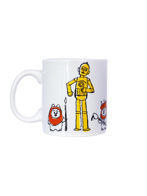 Seven20 Star Wars C-3po & Ewoks Comic Kanji 20oz Ceramic Coffee Mug