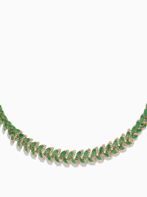 Effy Brasilica 14k Yellow Gold Emerald And Diamond Necklace, 7.30 Tcw