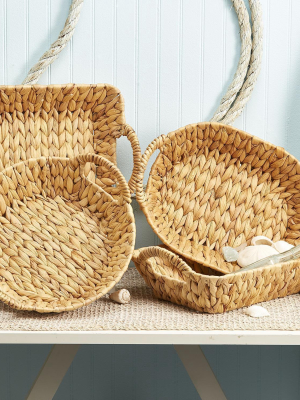 Weavings Water Hyacinth Baskets, Set Of 4