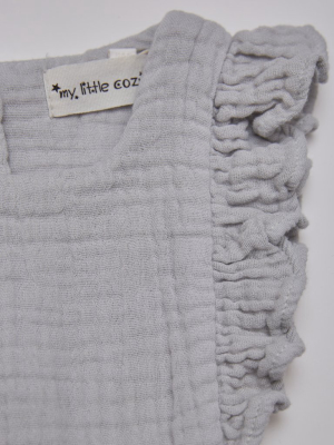 My Little Cozmo Emma Organic Bobble Baby Romper - Light Grey