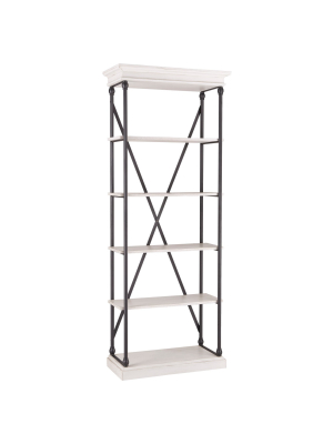 84" Belvidere 5 Shelf Narrow Etagere Bookshelf White - Inspire Q