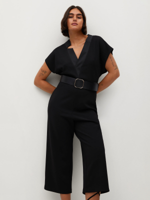 Satin Lapels Jumpsuit