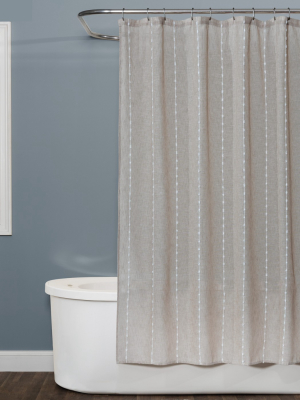 Davidson Stripe Shower Curtain Natural - Saturday Knight Ltd.