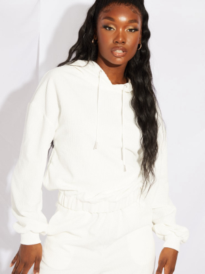 Tall White Oversized Cord Detail Sweater