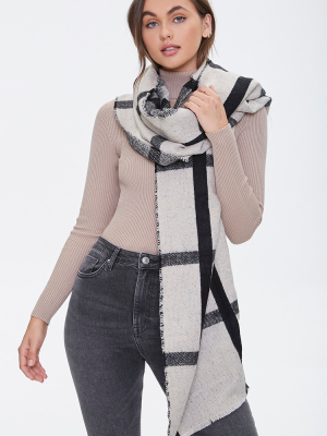 Windowpane Print Oblong Scarf