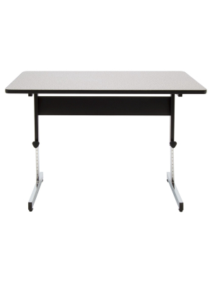 47.5" Canvas & Color Adjustable All Purpose Desk Black/gray - Calico Designs