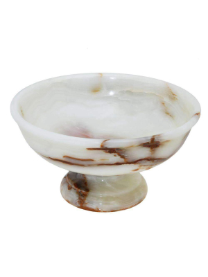 Carpo Collection Light Green 12" Onyx Pedestal Bowl