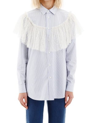 Redvalentino Tulle Pinstripe Shirt