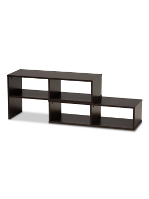 50'' Andor Adjustable Wood Tv Stand Dark Brown - Baxton Studio