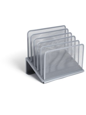 Tru Red 5 Compartment Wire Mesh File Organizer, Silver Tr57555-cc