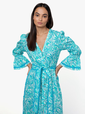 Meredith Dress - Sunflower Aqua