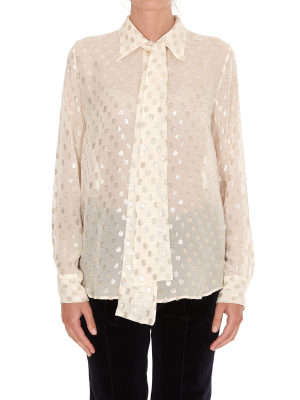 P.a.r.o.s.h. Pussy-bow Dotted Print Blouse