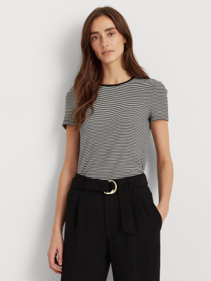 Striped Cotton-blend T-shirt