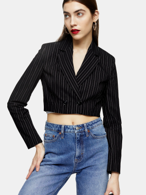 Black Stripe Crop Jacket