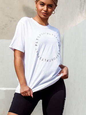 Prettylittlething White Circle Oversized Gym...