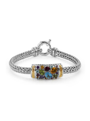 Effy 925 Sterling Silver & 18k Gold Multi Gemstone Bracelet, 3.25 Tcw