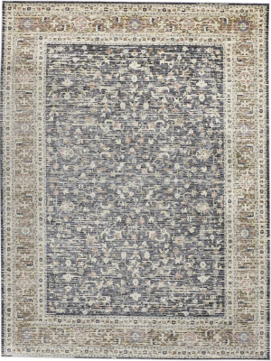 Feizy Grayson Gebbah Style Kilim Rug - Charcoal Gray & Brown - Available In 5 Sizes