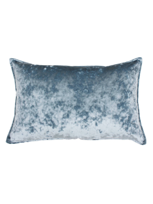 Ibenz Ice Velvet Lumbar Throw Pillow Blue - Décor Therapy