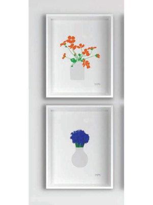 Blu Art Nasturtium In Vase