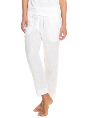 Resort Linen Pant In White