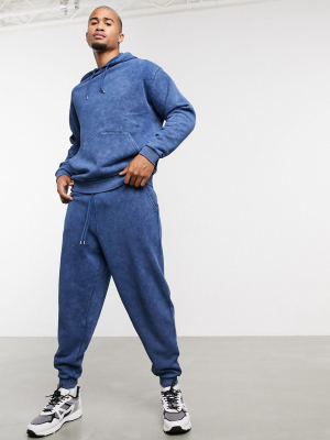 Asos Design Oversized Sweatpants In Blue Acid Wash