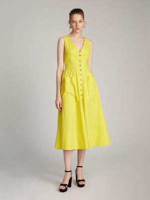 Zoey Dress In Bright Lemon