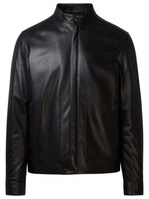 Z Zegna Buttoned Leather Jacket