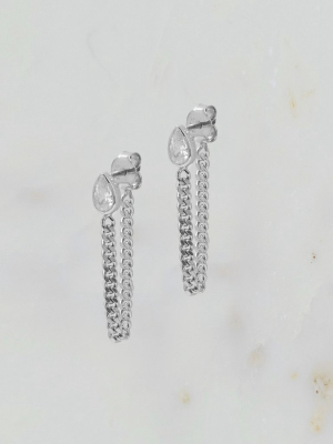 Avery Chain Studs, Silver
