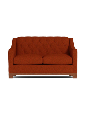 Jackson Heights Twin Size Sleeper Sofa :: Leg Finish: Pecan / Sleeper Option: Deluxe Innerspring Mattress
