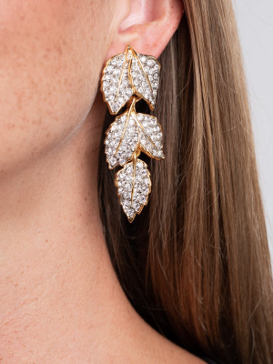 Gold Leaves Clip Earrings