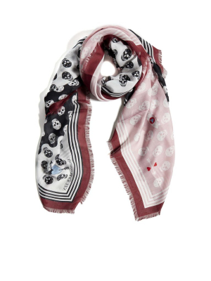 Alexander Mcqueen Skull Printed Biker Scarf