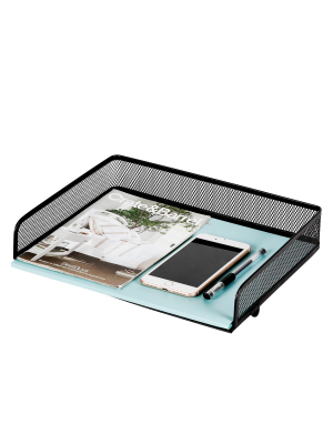 Mesh Stacking Letter Tray With Wide Side Opening Black - Made By Design™