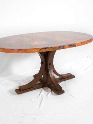 Vestal Oval Copper Dining Table - Natural