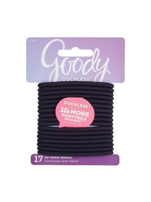 Goody Ouchless Elastic Hair Ties - Black - 4mm - 17ct