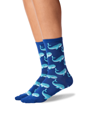 Women's Whale Crew Socks