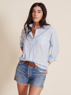 The Hero Button-up Shirt Shirting Blue, Tissue Cotton Final Sale