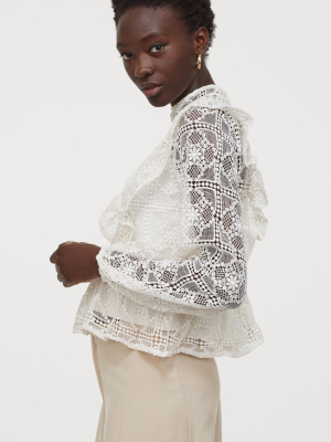 Flounced Lace Blouse