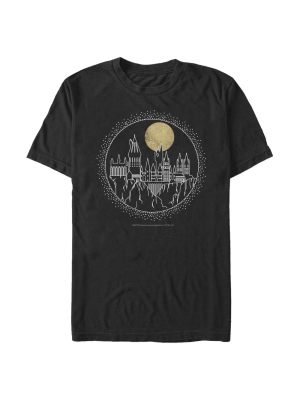 Men's Harry Potter Hogwarts Line Art Moonrise T-shirt