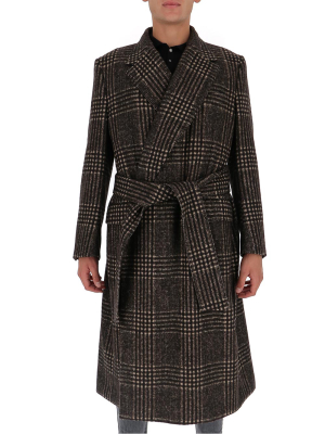 Dolce & Gabbana Checked Belted Coat