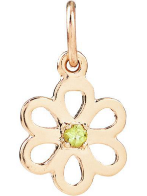 Birth Jewel Flower Charm With Peridot