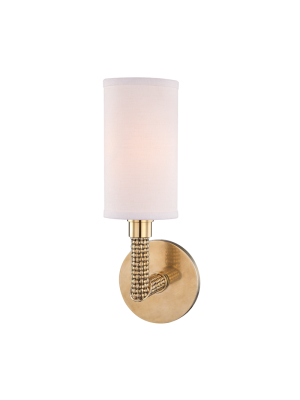 Hudson Valley Lighting Dubois Sconce - Aged Brass & Off White