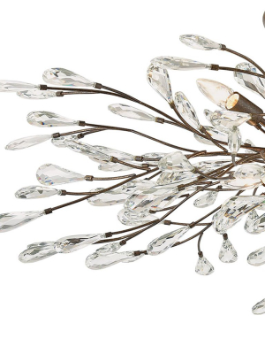 Crislett 6-light Semi Flush Mount In Sunglow Bronze With Clear Crystal