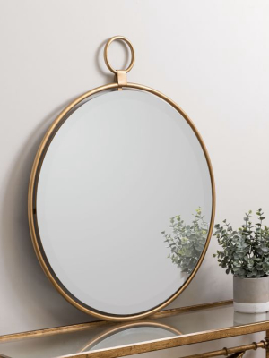 Suzette 25" Round Loop Mirror, Gray