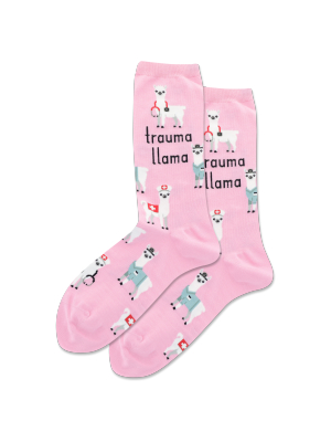 Women's Trauma Llama Crew Socks