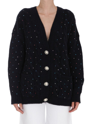 Alessandra Rich Embellished Knitted Cardigan