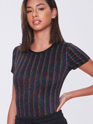 Rainbow Metallic Striped Bodysuit