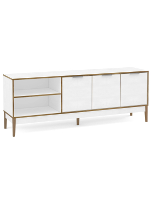 66" Boston Tv Stand White/light Brown - Chique