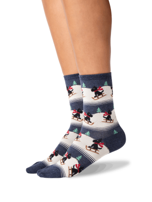 Women's Sledding Scottie Dog Socks