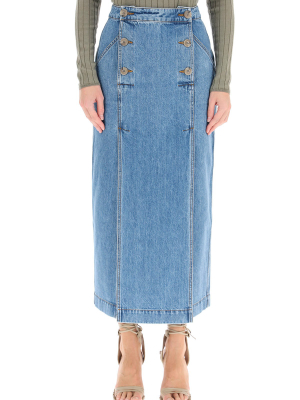 Nanushka Elke Midi Denim Skirt